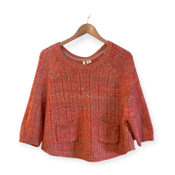 Anthropologie Moth Marked Cotton Oversized Crew Neck Tunic Sweater Size Small - Picture 2 of 10